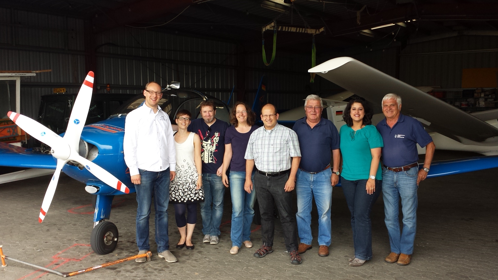 Fraktion mit dem Vorstand des Flugsportclubs Würzburg 